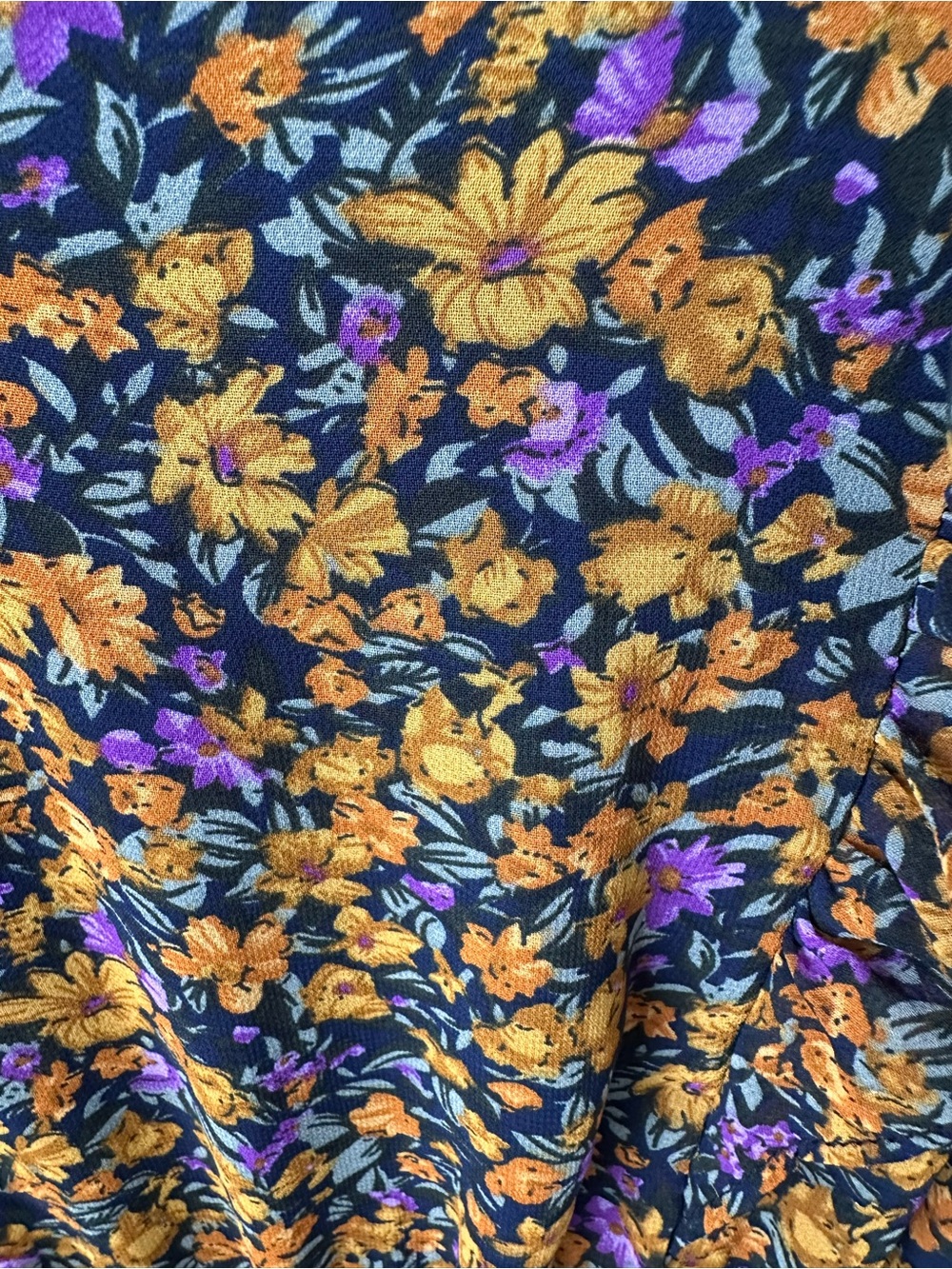 Lulu's Navy Dress with Pink & Blue Floral Accents